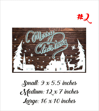 Weihnachtsschild aus Holz, Holzgeschenk „Frohe Weihnachten“, rustikale Weihnachtsdekoration, hölzerne Weihnachtsdeko für Zuhause, trendiges Türschild mit Aufdruck