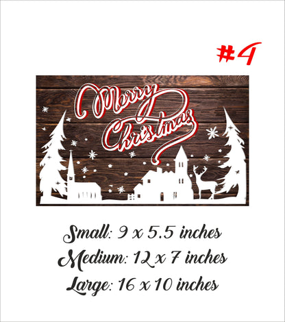 Weihnachtsschild aus Holz, Holzgeschenk „Frohe Weihnachten“, rustikale Weihnachtsdekoration, hölzerne Weihnachtsdeko für Zuhause, trendiges Türschild mit Aufdruck