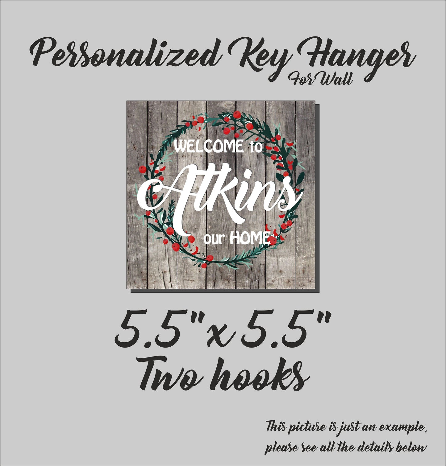 Schlüsselhalter für die Wand, personalisierter Familienschlüsselständer, individuelles Einzugsgeschenk aus Holz, dekorativer Schlüsselaufhänger mit Haken, Holzschild