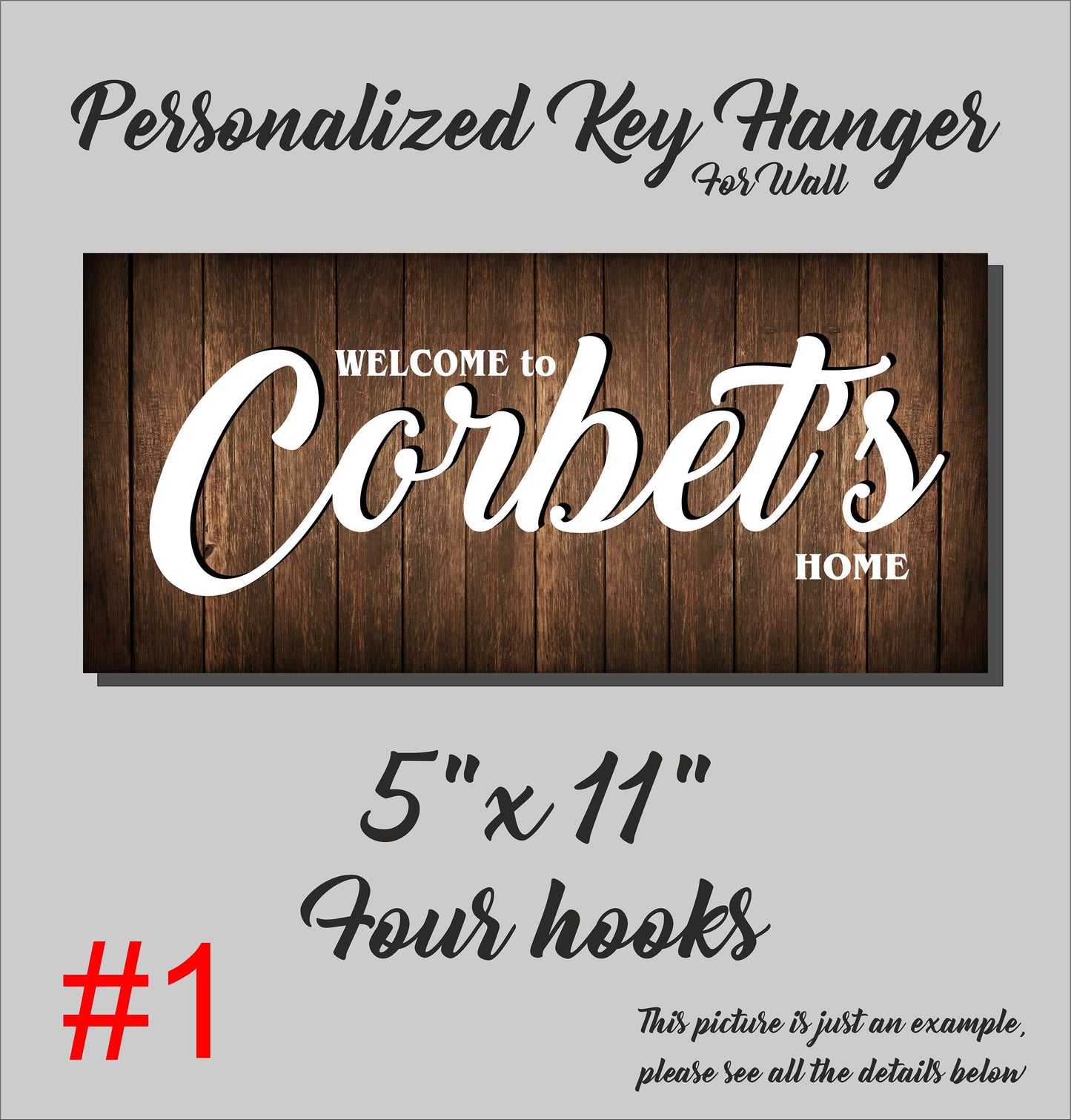 Personalized Wooden Key Holder: Rustic Family Organizer, New Home Gift