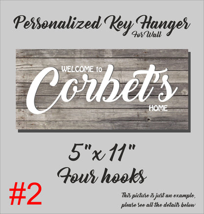 Personalized Wooden Key Holder: Rustic Family Organizer, New Home Gift