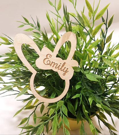 Personalized Easter Basket Tag: Laser Cut Bunny Ornament