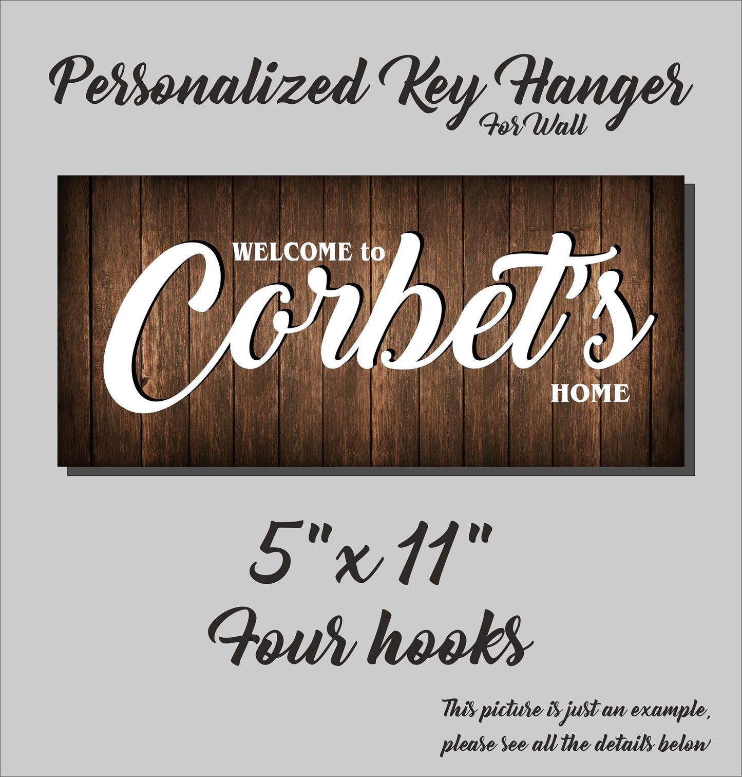 Personalized Wooden Key Holder: Rustic Family Organizer, New Home Gift