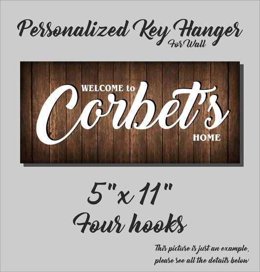 Personalized Wooden Key Holder: Rustic Family Organizer, New Home Gift