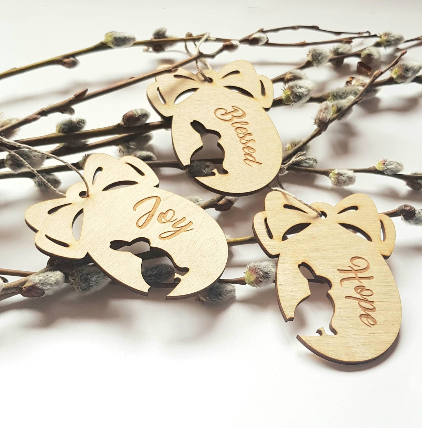 Personalized Wooden Easter Egg Tag: Laser Cut Spring Ornament