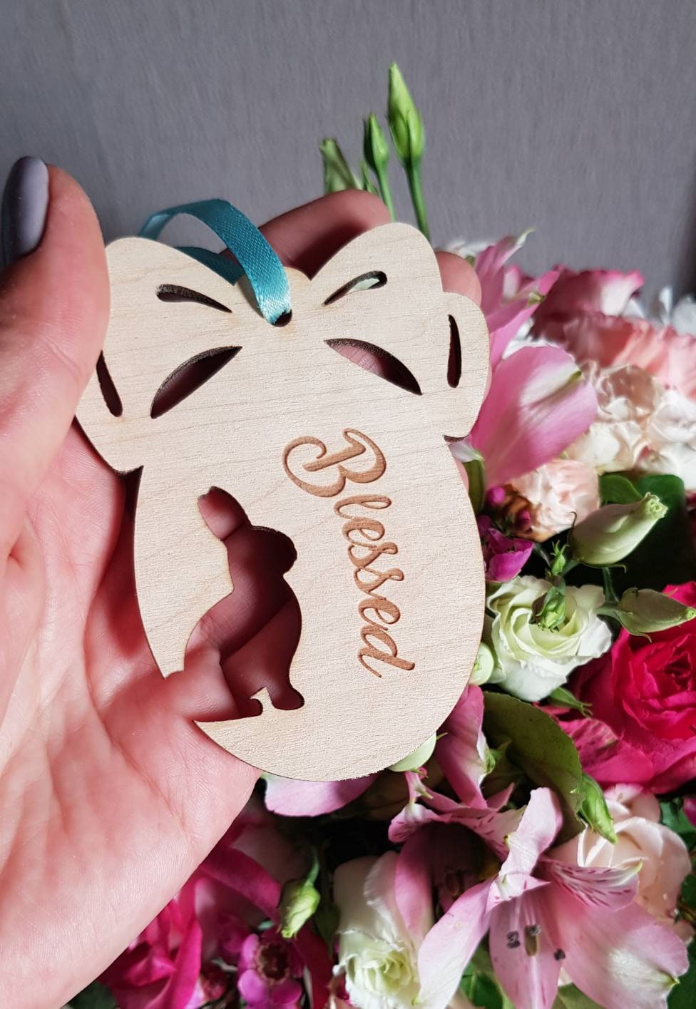 Personalized Wooden Easter Egg Ornament: Laser Cut Bunny Decor