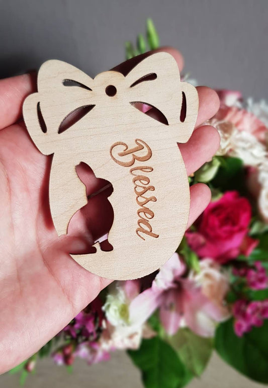 Personalized Wooden Easter Egg Ornament: Laser Cut Bunny Decor