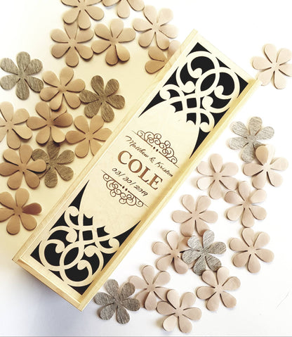 Personalized Wedding Wine Box: Engraved Wooden Save the Date Gift