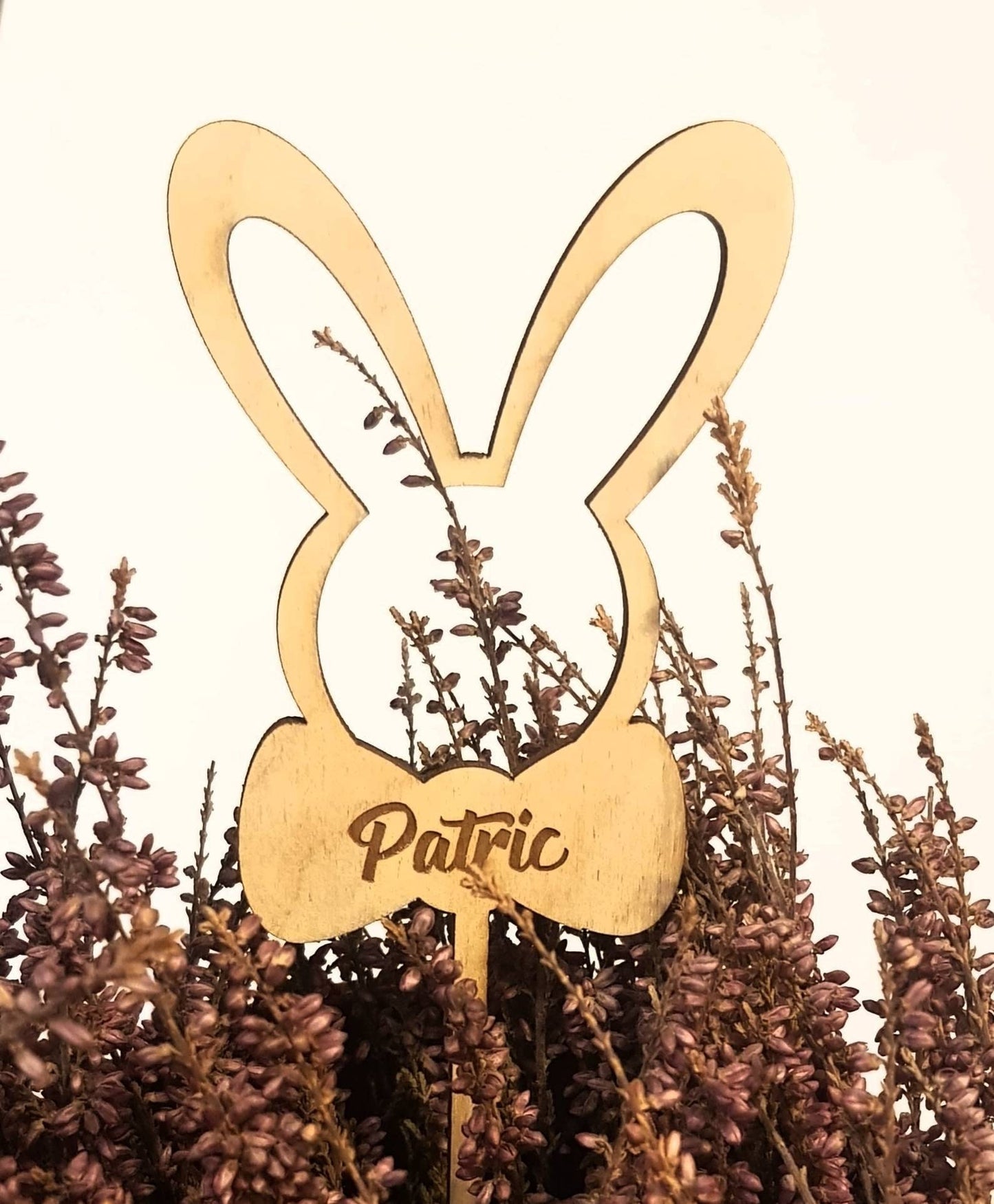 Personalized Easter Bunny Cupcake Topper: Laser Cut Wood Decoration