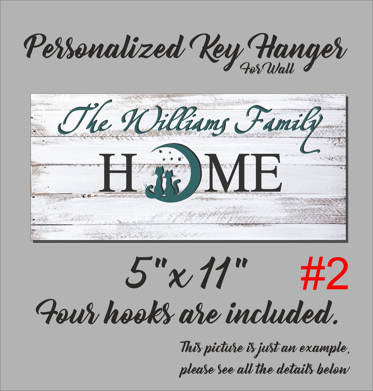 Wedding family sign gift, personalized wooden key hanger, customized anniversary housewarming keepsake for couple, key rack organizer