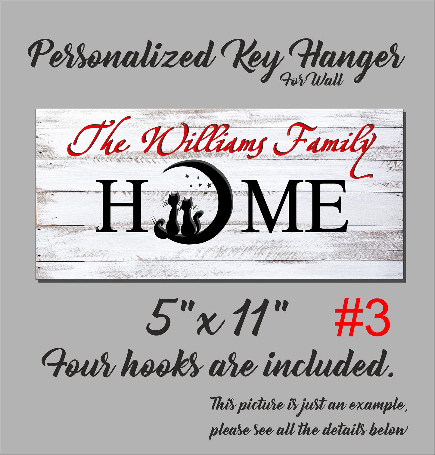 Wedding family sign gift, personalized wooden key hanger, customized anniversary housewarming keepsake for couple, key rack organizer