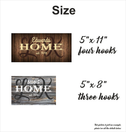 Personalized Wood Key Rack: Monogrammed Family Keepsake