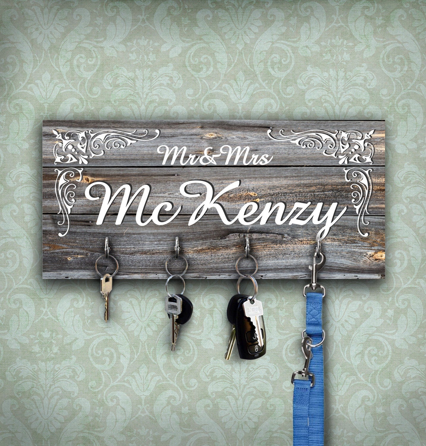 Personalized Wooden Key Hanger: Family Name Home Decor