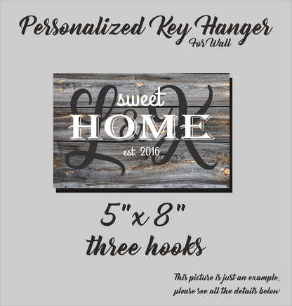 Personalized Wood Key Rack: Monogrammed Family Keepsake