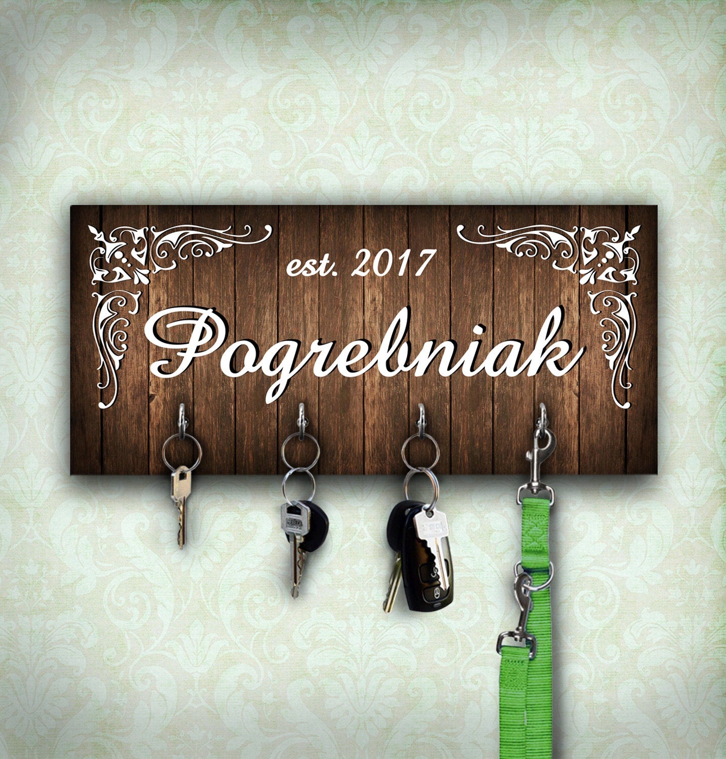 Personalized Wooden Key Hanger: Family Name Home Decor