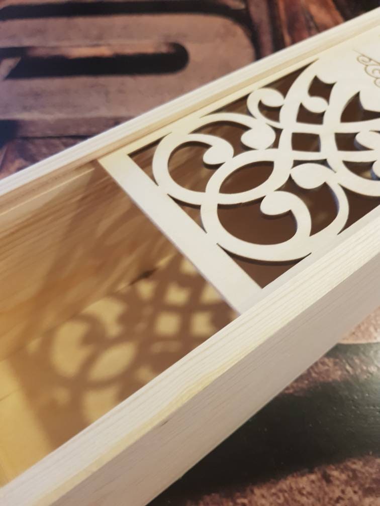 Personalized wedding wine box lantern, Laser cut wooden wine holder with engraved custom names, save the date, anniversary gift for couple