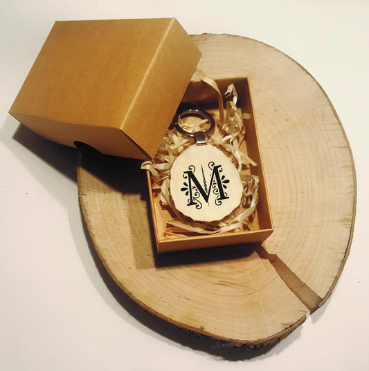 Personalized Deer Horn Keychain: Engraved Initial Monogram Gift