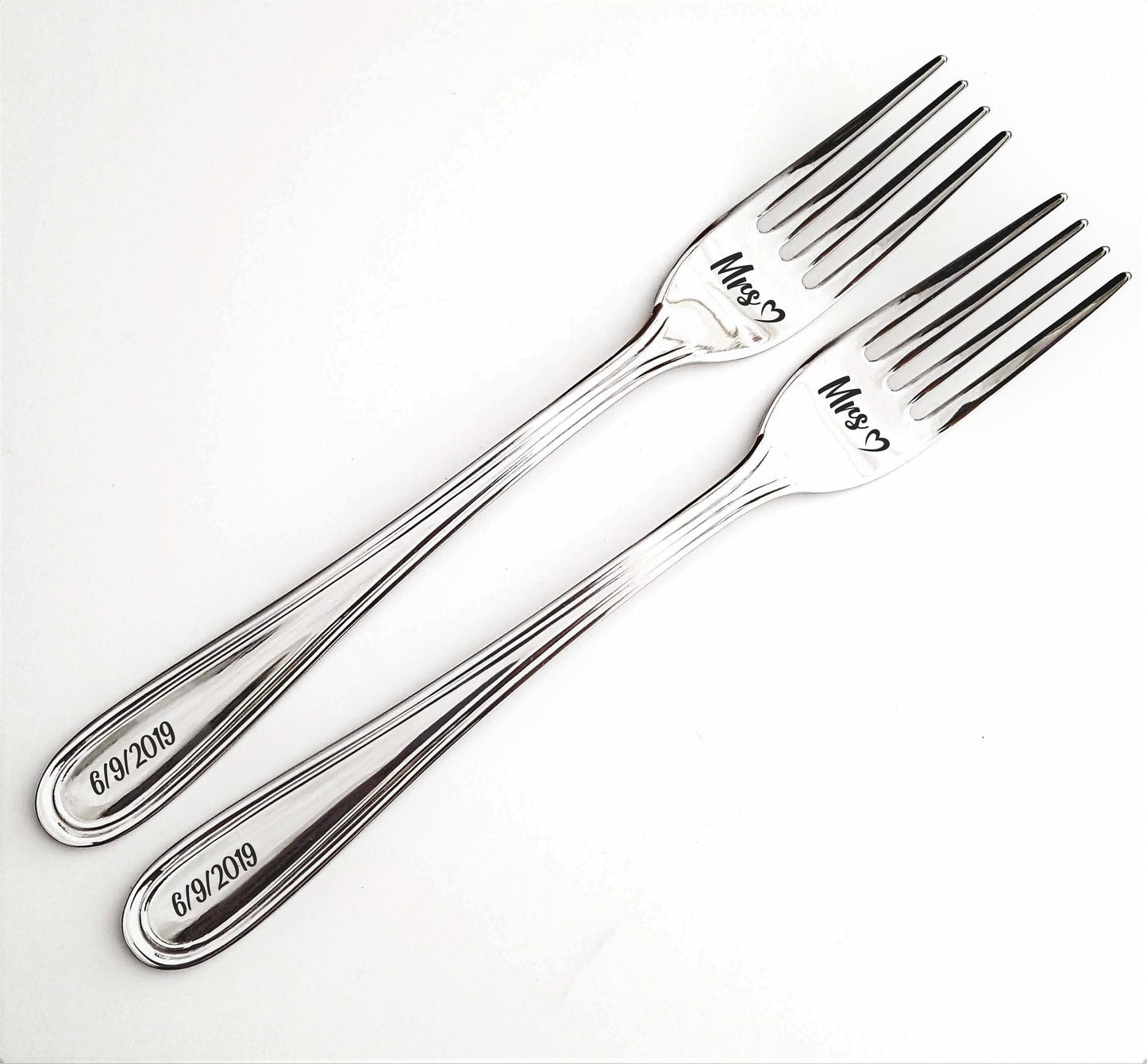 Lesbian gay gift for wedding anniversary, Same sex couples keepsake, LGBT table decorations, engraved silver dinner forks World's best wife