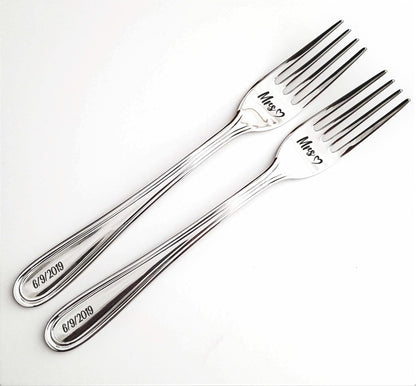 Lesbian gay gift for wedding anniversary, Same sex couples keepsake, LGBT table decorations, engraved silver dinner forks World's best wife