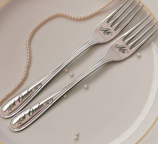 Mr & Mrs Wedding Forks: Personalized Silver Keepsake