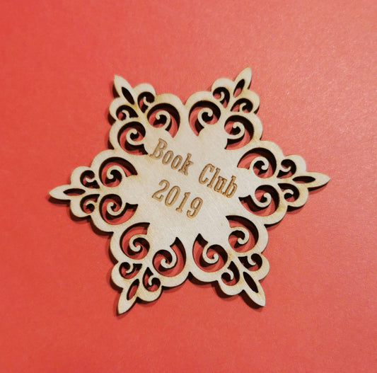 Personalized Wooden Snowflake Ornament: Laser Cut Christmas Bauble