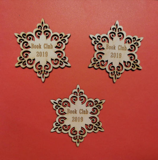 Personalized Wooden Snowflake Ornament: Laser Cut Christmas Bauble