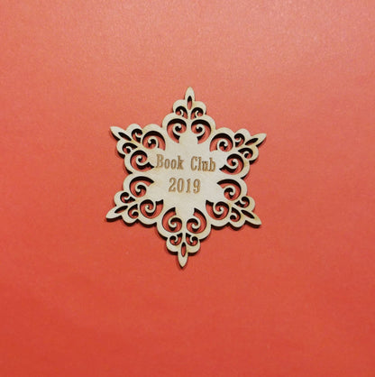 Personalized Wooden Snowflake Ornament: Laser Cut Christmas Bauble