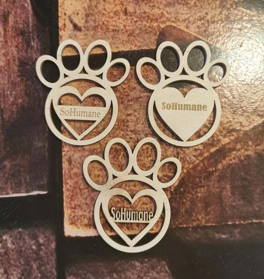 Custom logo ornament Christmas business gift tag Wooden corporate decoration Customized brand design Laser cut paw print, Pet Xmas bauble