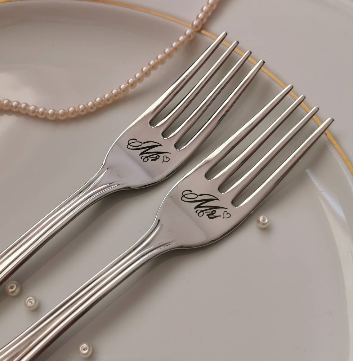 Mr & Mrs Wedding Forks: Personalized Silver Keepsake