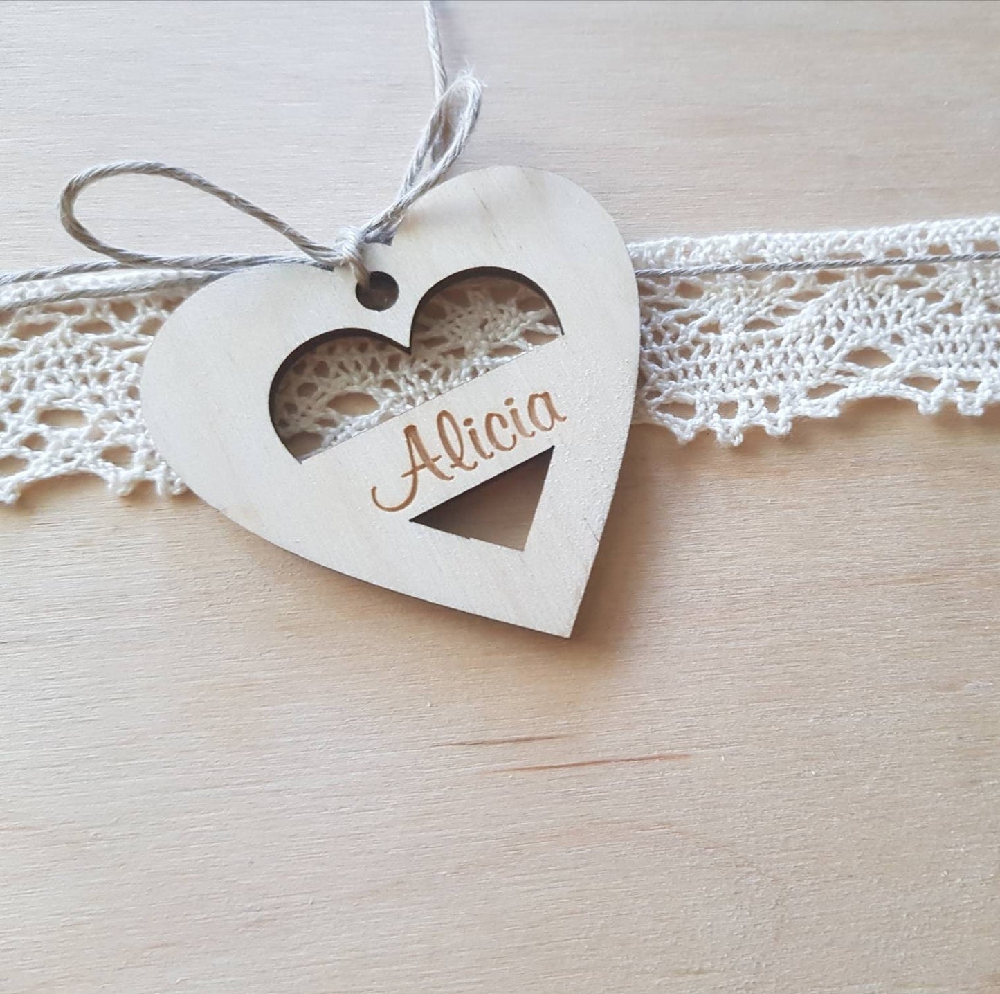 Personalized Wooden Christmas Ornament: Laser Cut Initial Gift Tag