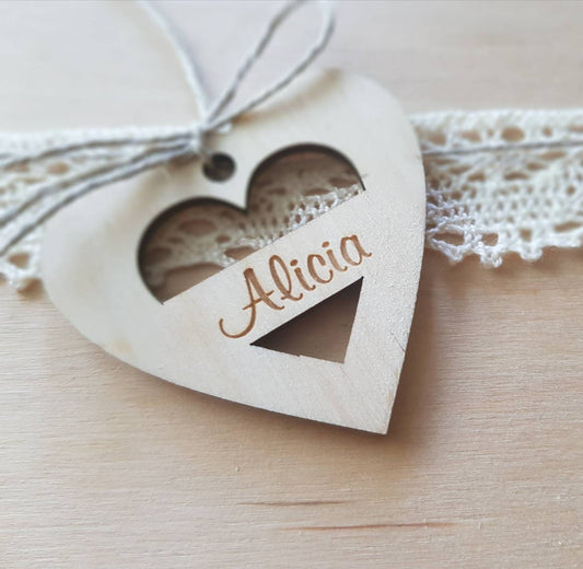 Personalized Wooden Christmas Ornament: Laser Cut Initial Gift Tag