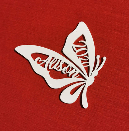 Personalized Butterfly Ornament: Laser Cut Easter Basket Tag
