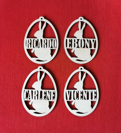 Personalized Easter Egg Tag: Birch Plywood Basket Ornament