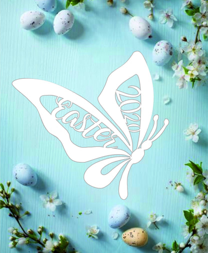 Personalized Butterfly Ornament: Laser Cut Easter Basket Tag