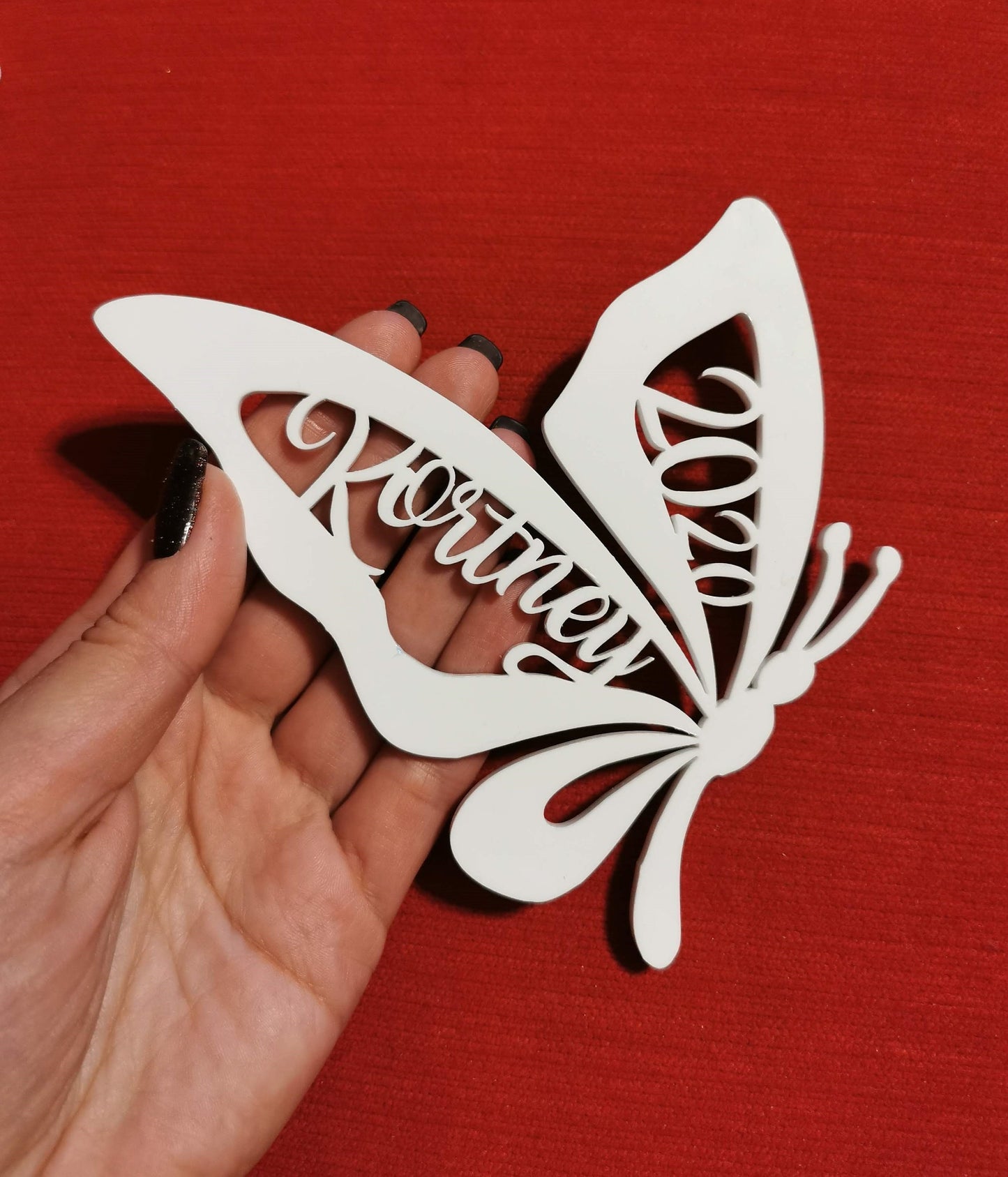 Personalized Butterfly Ornament: Laser Cut Easter Basket Tag