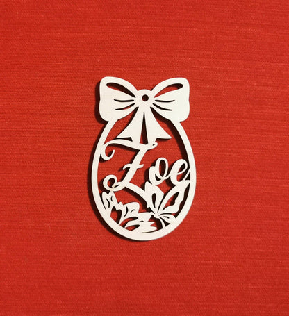 Personalized Easter Egg Name Tag: Laser Cut Birch Plywood Basket Label