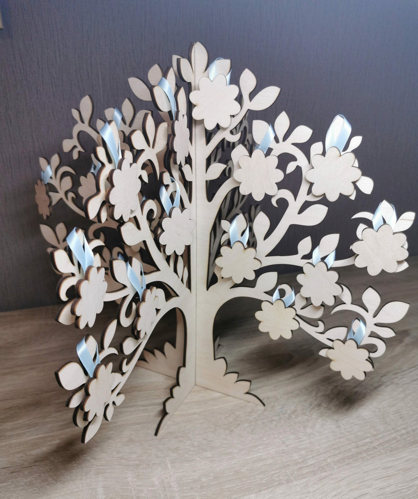 Personalized Wooden Wedding Guest Book Tree: Rustic Wishes Cards