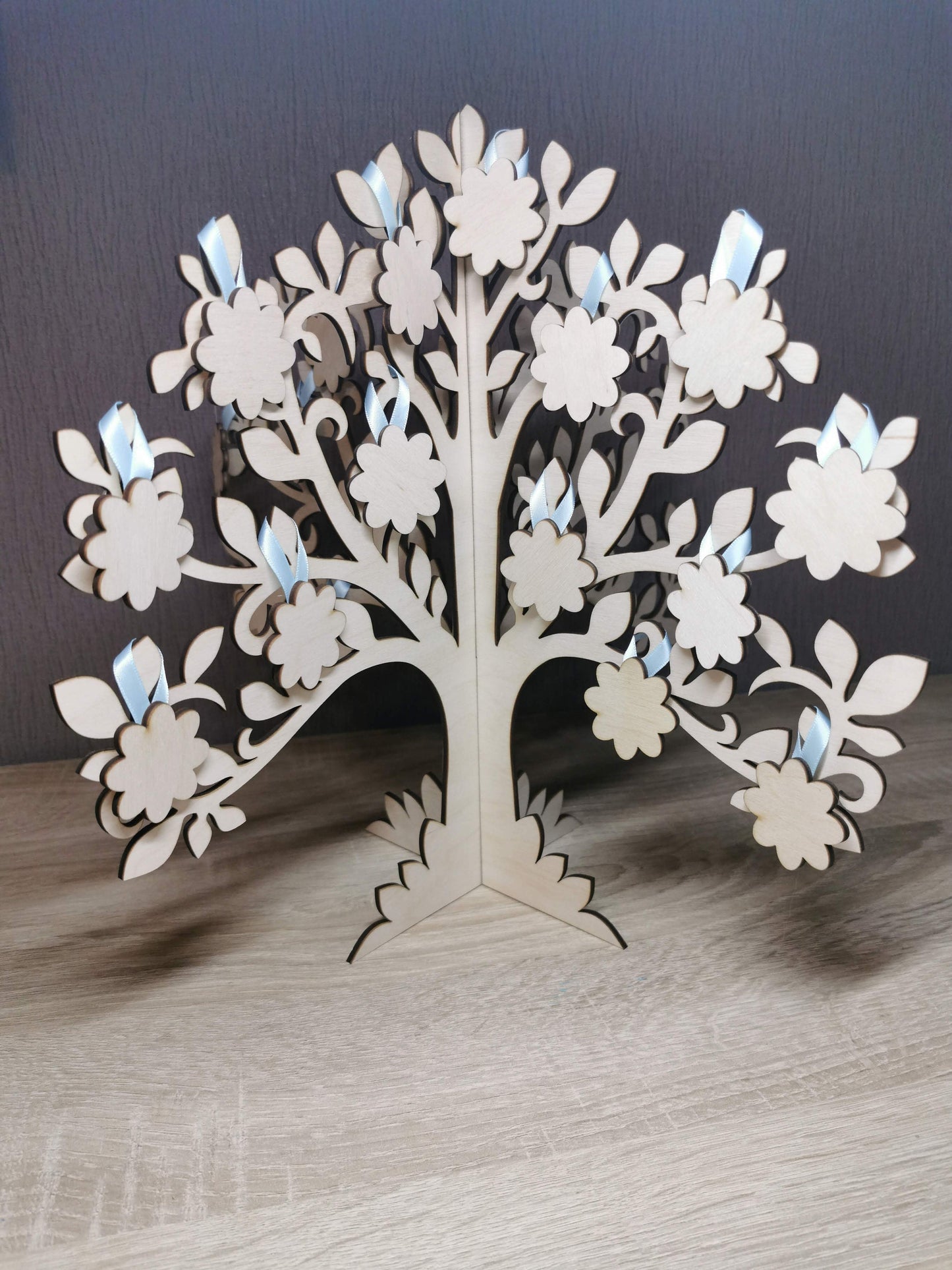Personalized Wooden Wedding Guest Book Tree: Rustic Wishes Cards