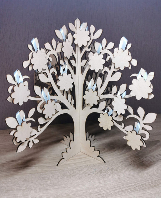 Personalized Wooden Wedding Guest Book Tree: Rustic Wishes Cards