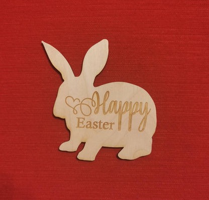 Personalized Easter Bunny Tag: Laser Cut Wood Basket Label