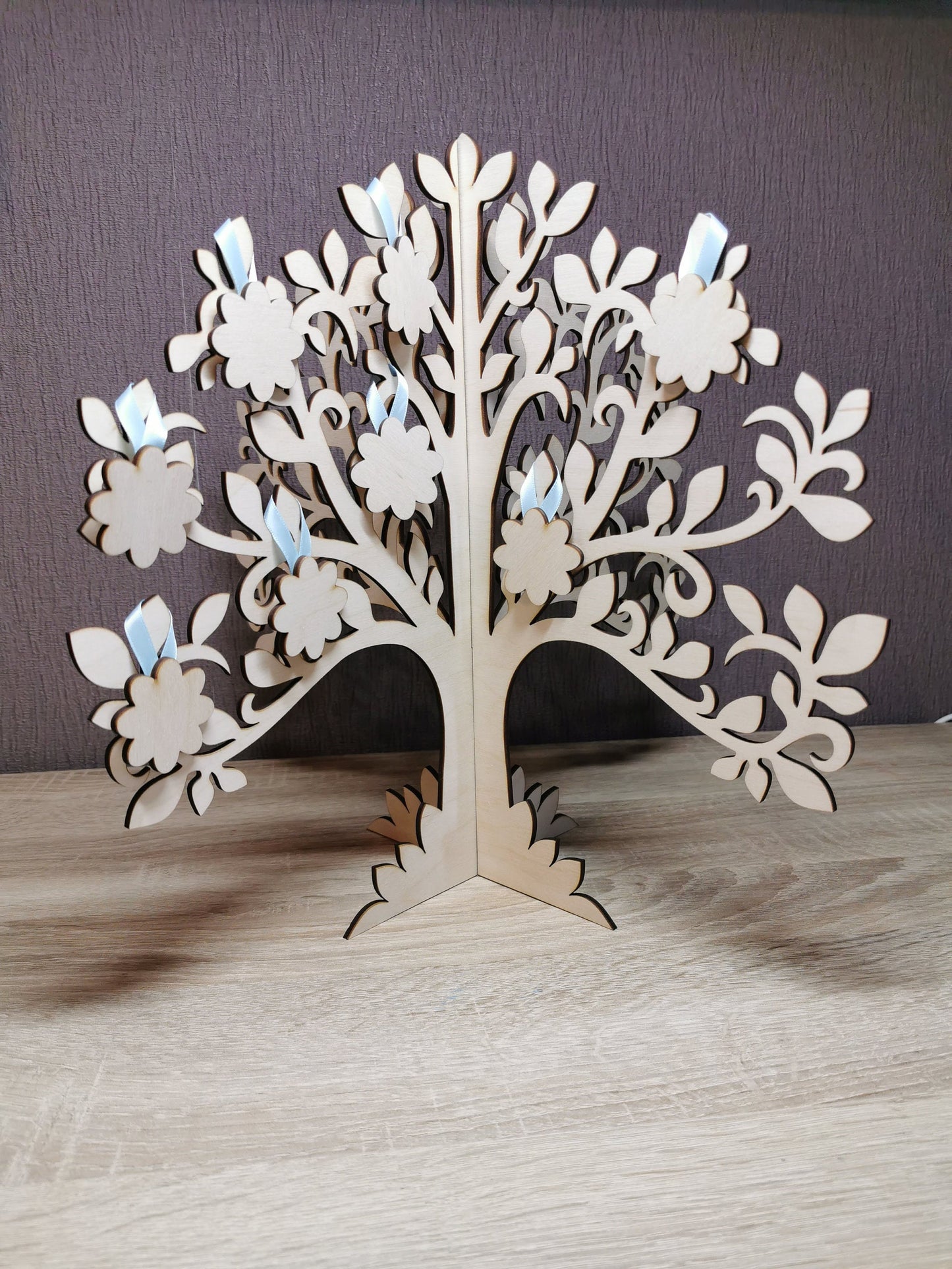 Personalized Wooden Wedding Guest Book Tree: Rustic Wishes Cards