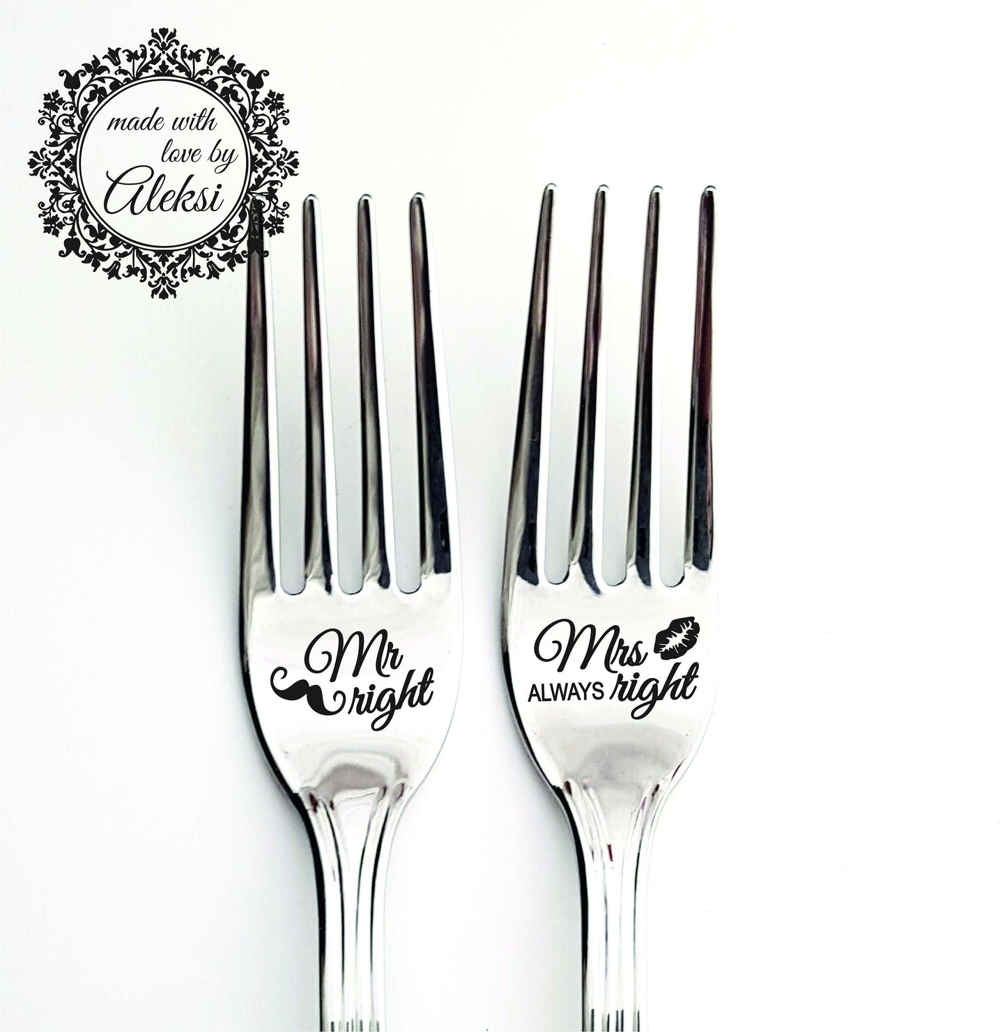 Personalized Wedding Forks: Engraved Stainless Steel Newlywed Gift