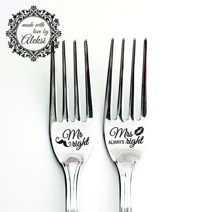 Personalized Wedding Forks: Engraved Stainless Steel Newlywed Gift