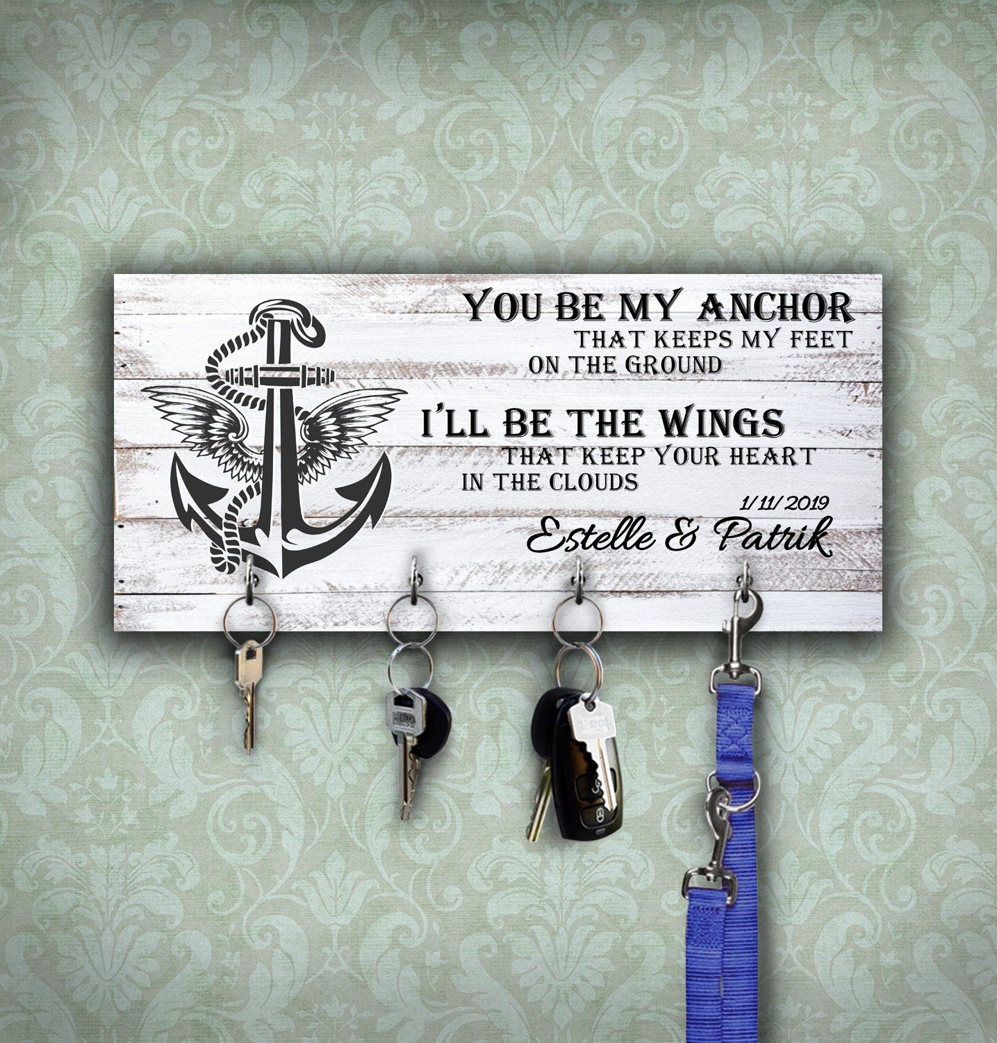 Personalized Family Key Holder: Beach Theme Anchor Gift