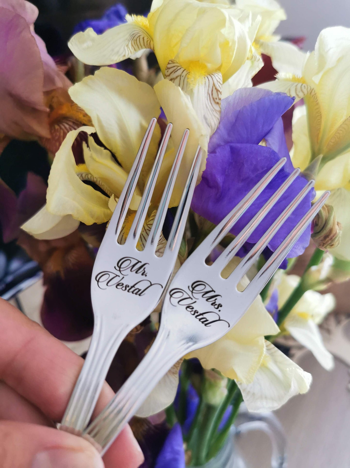 Personalized Wedding Forks: Engraved Stainless Steel Keepsake Set