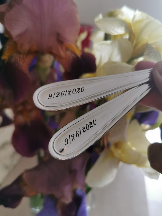 Personalized Wedding Forks: Engraved Stainless Steel Keepsake Set
