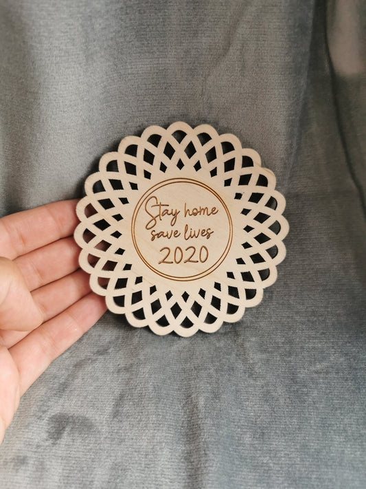 Engraved Wooden 2020 Christmas Ornament: Pandemic Keepsake