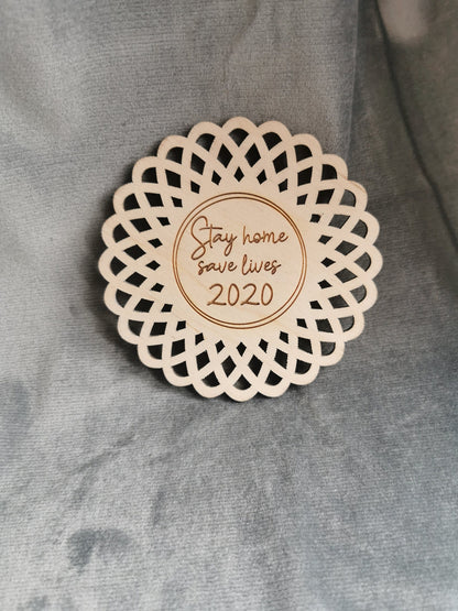 Engraved Wooden 2020 Christmas Ornament: Pandemic Keepsake