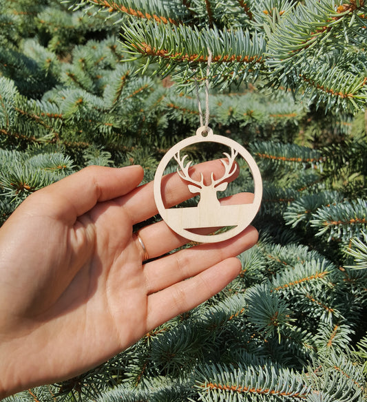 Custom Wood Christmas Tags Wooden Initial Letter Label Personalized Laser Cut Name Tags Initial Letters Ornament Gift Natural Wood Deer Tag