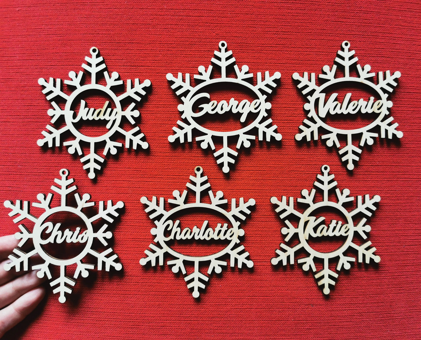 Personalized Wooden Snowflake Ornament: Family Keepsake Bauble
